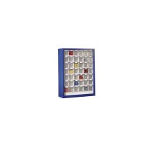 Lockweiler – Armoire murale bleue gentiane avec 42 bacs pivotants en plastique ABS – 910 mm x 665 mm x 250 mm – Rayonnage