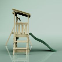 Lyon Spielturm aus Holz – Dunkelgrün – 235 cm – 201 cm – 248 cm – 90 cm – 175 cm
