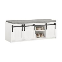 Scarpiera Con Seduta Panca Con Vano Contenitore Scarpiera Con Ante Scorrevoli 120x35x45cm Fsr133-w Sobuy