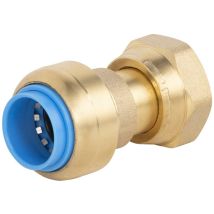 Tout Push - Connettore Dritto Femmina Dado Libero 15 X 21 Mm Diam. 14 Mm Ottone Quick Plomberie
