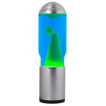 Itotal Xl2199 Lampe À Lave Avec Base Argentée, Liquide Bleu Et Cire Verte