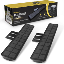 2er-set Solarleuchten Für Außenbereich, Ideal Zur Beleuchtung Von Werbeschildern, Immobilienanzeigen Und Werbung, Schwarz - Solarsys