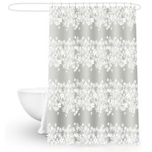 Rideau De Douche Séparateur Lumineux Grand Format - Imprimé Plage - Polyester Imperméable - Prêt À Poser