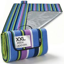 Detex Manta De Picnic Lonita De Playa Con Aislante Térmico Impermeable 2 Tamaños Y Varios Colores 200x200cm, Streifen (de)