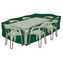 BIOTOP Schutzhülle für Tisch und Stühle 143x225x90cm 240g/m² wasserdicht mit Ösen und Befestigungskordel