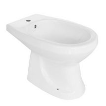 Stand-Bidet aus weißem Porzellan mit Farnmotiv – 36 cm – 56,5 cm – 40,5 cm