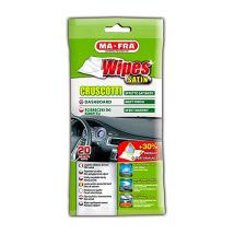 Wipes Clean Satin Mafra – 20 salviette monouso in microfibra – Pulizia cruscotti e plastiche auto – Effetto satinato