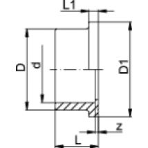 Gf Pvc Bundbuchse 63mm, Gerillt, Pn16 721790111