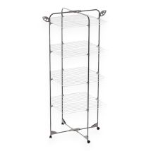Tendedero de baño con ruedas 68x68xH155 cm – Estiramiento mt.40 – Ideal para uso en la ducha – Rejilla plegable integrada