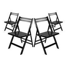 4er-pack Biano Bambus-klappstühle Aus Holz, 46 X 44 X 78 Cm, Thinia Home