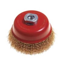 Spazzola A Tazza Fili Acciaio Per Smerigliatrice- - Ø Mm.120 Foro Filettato14 Ma Pg 485.60 - 1 Blister Pg