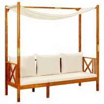 Tang - Panca Da Giardino Mobili Da Giardino Per Esterni Terrazza Con Tenda Da Sole In Legno Massello Di Acacia 020011343