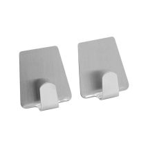 Crochets Adhésifs Carrés En Inox, Set De 2 Pièces, 4x3,5x2 Cm