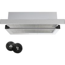 Firegas - Campana Extractora Telescópica O Extraplana 60 Cm, Montaje Integrado, Capacidad De Succión De 350 M³/h, Iluminación Led, 2 Niveles De 