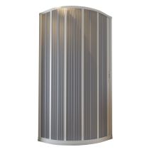 Box Doccia Semicircolare Bianco In Pvc A Soffietto H 185 Mod. Flex Con Apertura Laterale 90x70 Cm