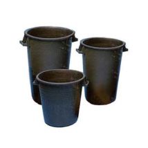 Bidoni Neri Per Uso Agricolo Senza Coperchio Lt.120 Ø Cm.53 Altezza Cm.78 Ics