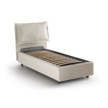 Talamo Italia - Letto Singolo Gemma, Letto Contenitore Con Rivestimento In Tessuto, 100% Made In Italy, Apertura Frontale, Adatto Per Materasso Cm 