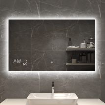 Byecold - Led Badspiegel Antibeschlag 100x60cm, Beschlagfreier Badezimmerspiegel Mit Touchschalter, Wandspiegel Lichtspiegel Mit Datum, Smart Mirror &