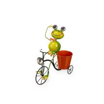Macetero Ibergarden 324-26939a Amarillo Rojo Verde Metal Bicicleta Rana 31,5 X 32 X 17 Cm