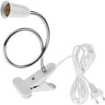 Abc - E27 Clip-on-lampenfassung Mit Schalter, Led-tischlampensockel Mit 360-grad-schwanenhals, Clip-on-lampensockel Mit 2,2 M Kabel, Für Pflanzen, 