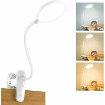 Tigrezy Wiederaufladbare Kabellose Led-schreibtischlampe, 3 Farben Und 3 Einstellbare Intensitäten, Usb-touch-nachttischlampe Mit Clip Für Kinder, 20 
