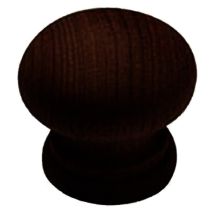Trade Shop - Set 4 Pz. Pomelli 2.5 Cm Legno Scuro Mogano Per Cassetti Mobili -