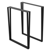 Ml-design - Set 2x Patas De Mesa 50 X Al 71,5 Cm Forma Rectangular Soporte Negro De Metal En Acero Recubierto De Polvo Bastidor Para Escritorio 