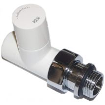 Grifo del radiador blanco recto – 15 x 21 mm