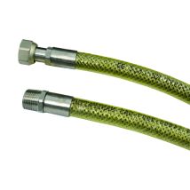 Tubo gas in acciaio inox MF cm.50 con guaina – attacco m/f 1/2" – EN 14800 – per allaccio apparecchi domestici
