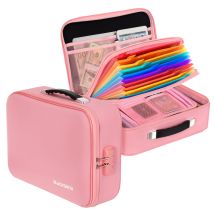 Caja Ignífuga Para Documentos - Resistente Al Calor Hasta 2300 °c E Impermeable, Organizador De Archivos De 13 Compartimentos Con Cerradura, Para 