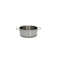 Kasserolle mit Doppelgriff aus Edelstahl – Durchmesser 16 cm – 100 % italienische Produktion – für alle Herdarten geeignet