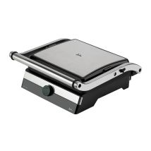 Grill de asar doble 2000 W – Superficie de cocción 29 x 23.6 cm – Recubrimiento antiadherente PFOA – Placas rayadas