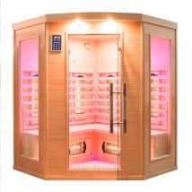 France Sauna - Infrarotsauna Apollon Quarz 3/4-sitzer Eckig - 150 X 150 X 190 Cm - Fichtenholz