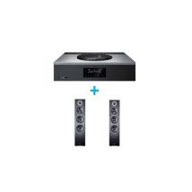Hi-fi-verstärker Technics Sa-c600eg-s Silber + Ein Paar Magnat Monitor S70 Standlautsprecher Schwarz