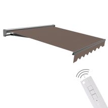 Store Motorisé 4x2,5 Taupe – Télécommande – Semi-coffre – Toile Protection Solaire