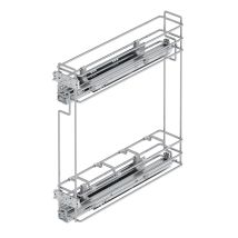 Emuca - Flaschenregal Suprastar, Ausziehbar, Mit Schließautomatik, Modul 150mm, Stahl, Verchromt