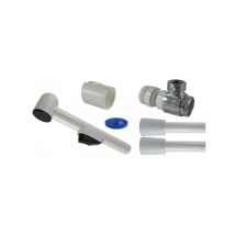Ecoperl - Teleducha, Flexo Y Kit Rompejets, 6 Litros/minuto, Con Soporte, Blanco