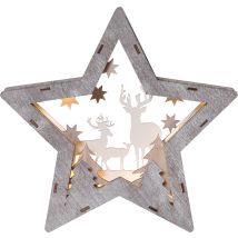 Eglo Led Weihnachtsdeko, Weihnachts-silhouette In Stern-form Mit Wald-motiv, Winterlandschaft Mit Batteriebetriebener Beleuchtung, Warmweiß, 25 X 24 