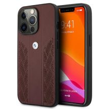 Custodia Bmw Bmhcp13lrsppr Per Iphone 13 Pro/13 6.1, Rossa/rossa, Rigida, In Pelle Curva E Perforata.