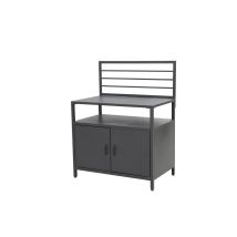 Barbecue Module De Cuisine Extérieur En Aluminium Verni Avec Armoire, Plan De Travail Bbq, 61,5x100x130 Cm, Gris Anthracite Made In Italy