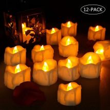 Ineasicer - Set Of 12 Led Candles, Flickering Flame Battery Operated Led Candles Light Realistic And Bright Fake Electric Candles, Home Wedding 