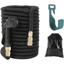 Tubo Da Giardino Estensibile Da 30 M/100 Piedi Con 8 Funzioni, Flessibile E Leggero, Per Irrigazione E Pulizia Del Giardino, Nero, 30 M/100 Piedi