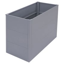 Hochbeet Hhg-460, Metallhochbeet Gemüse-/pflanzbeet Blumenkasten Pflanzkübel Garten Stahl 77x100x50cm Grau