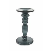 Candeliere in vetro grigio Ø 10,5 x h. 20,5 cm – Arredo casa – Eleganza e raffinatezza per il tuo ambiente