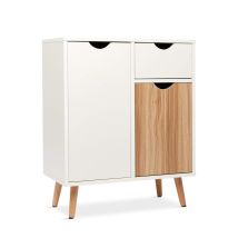 Mondeer Mobiletto Cucina, Credenza, Madia Moderna Con 2 Ante 1 Cassetti Adatti Per Soggiorno Cucina Corridoio 60 X 30 X 73cm