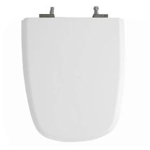 Sedile WC Corum Bianco – MDF e PVC – Dimensioni 44x37x5.5 cm – Interasse 16.5 cm – Fissaggi orizzontali