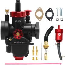 Carburateur De Compétition Pe22 Mm Avec Filtre Et Kit De Starter, Compatible Avec Les Moteurs De Moto À Bride 110 Cc, 125 Cc Et 130 Cc Pour Motos Tout