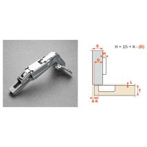Cerniera per mobili Bucchi – Apertura 165° – Profondità 11mm – Chiusura automatica – 50 PZ