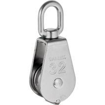 Robuste Poulie À Corde Réa Simple Avec Emerillon Pivotante En Inox Pulley Block Charge Max. 35-1000 Kg – M32