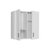 Altri - Hängeschrank 59x25x60 Cm Mit 2 Türen Und 2 Ausziehbaren Einlegeböden, Mattweiß – Parga